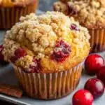 Cranberry Orange Muffins with Streusel Topping