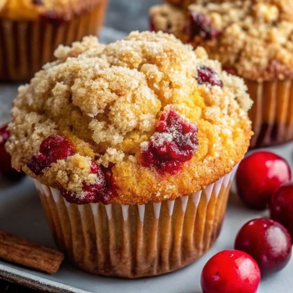 Cranberry Orange Muffins with Streusel Topping