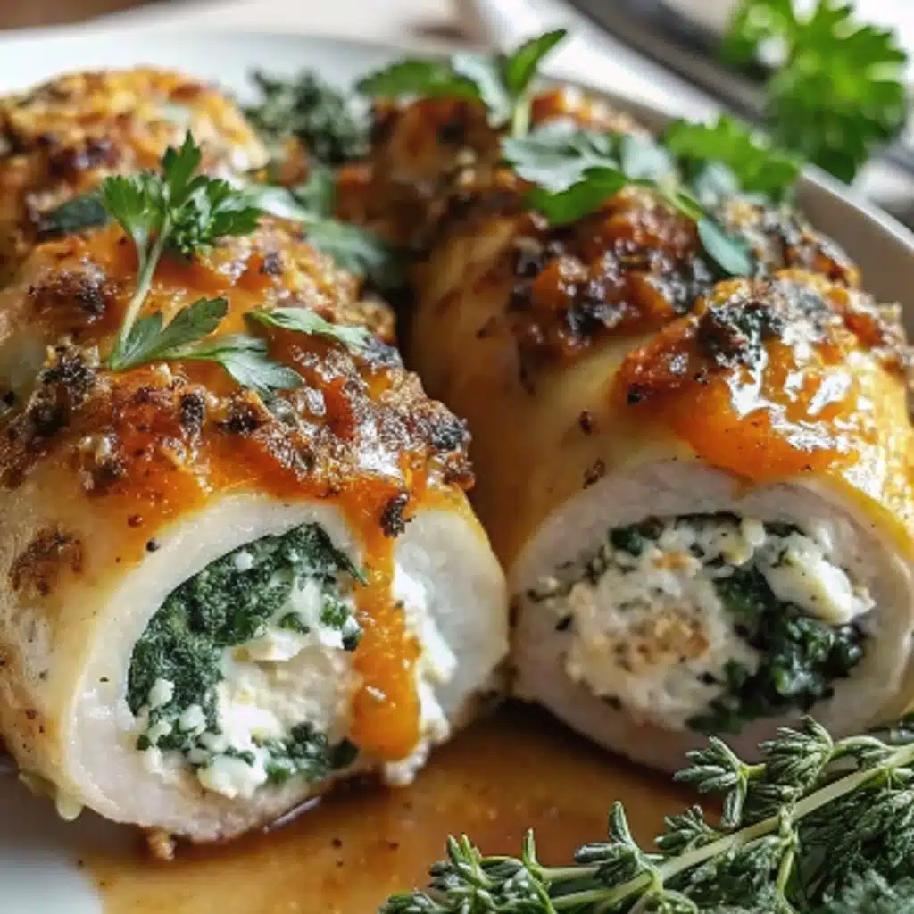 Herbed Ricotta Stuffed Chicken Rolls