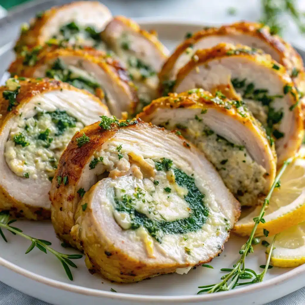 Herbed Ricotta Stuffed Chicken Rolls