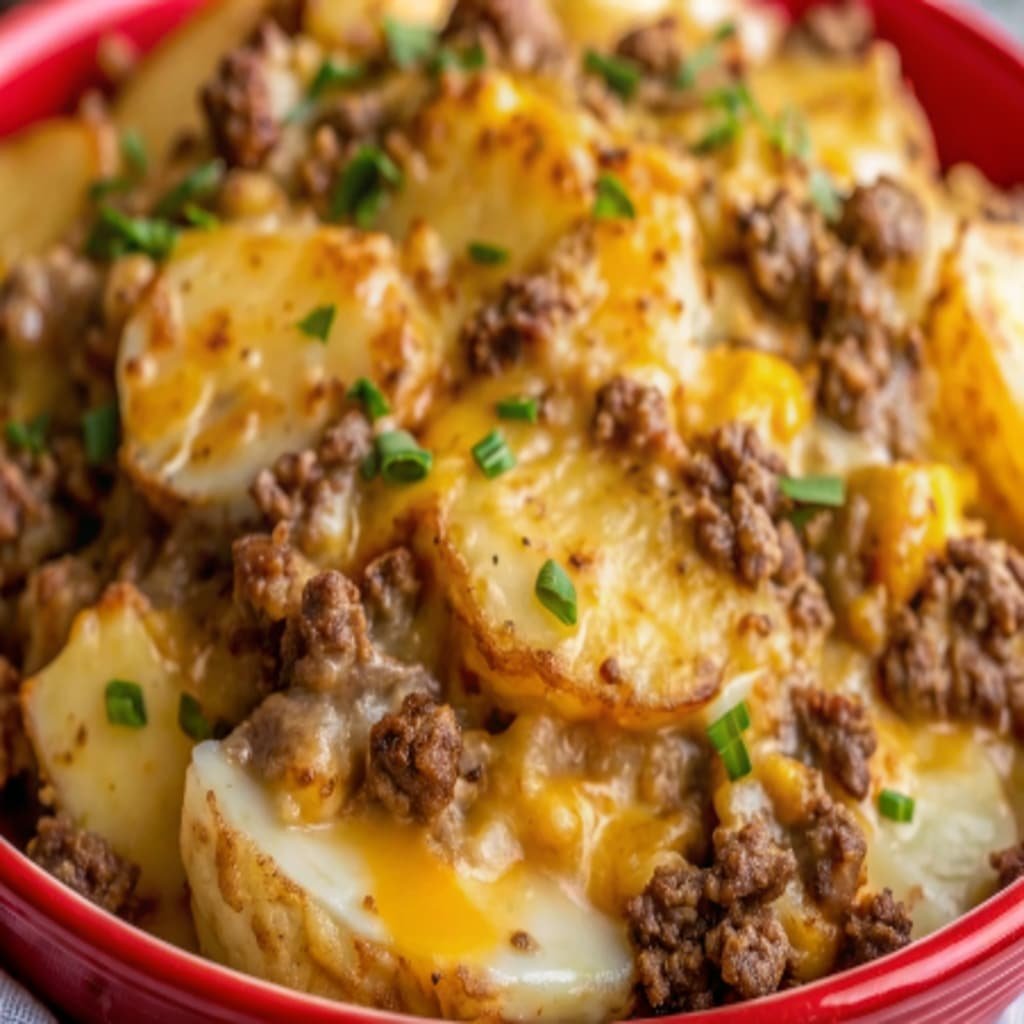 Hearty Crockpot Hamburger Potato Casserole