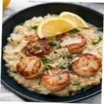 Lemon Butter Scallops on Parmesan Risotto