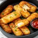 Crispy Air Fryer Wonton Mozzarella Sticks