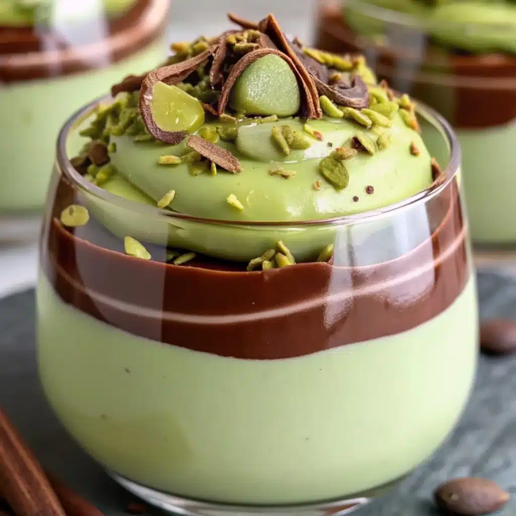 Pistachio Mousse with Chocolate Drizzle