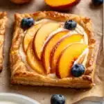 Peaches and Cream Puff Pastry Tart
