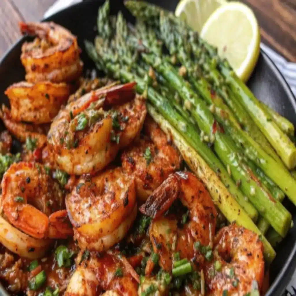 Blackened Shrimp and Asparagus Skillet