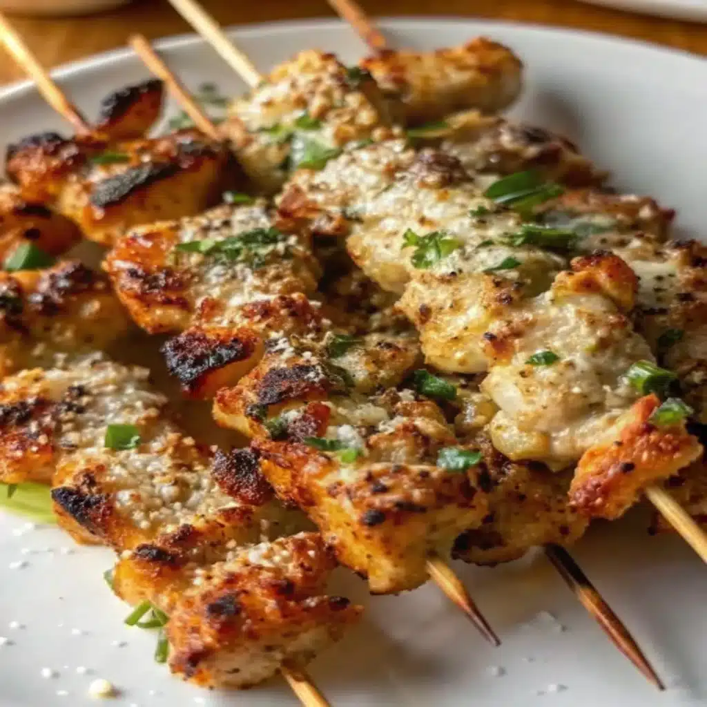 Ranch Garlic Parmesan Chicken Skewers