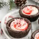 Chocolate Peppermint Cookie Cups with Cheesecake Filling