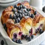 Blueberry Cream Cheese Croissant Casserole