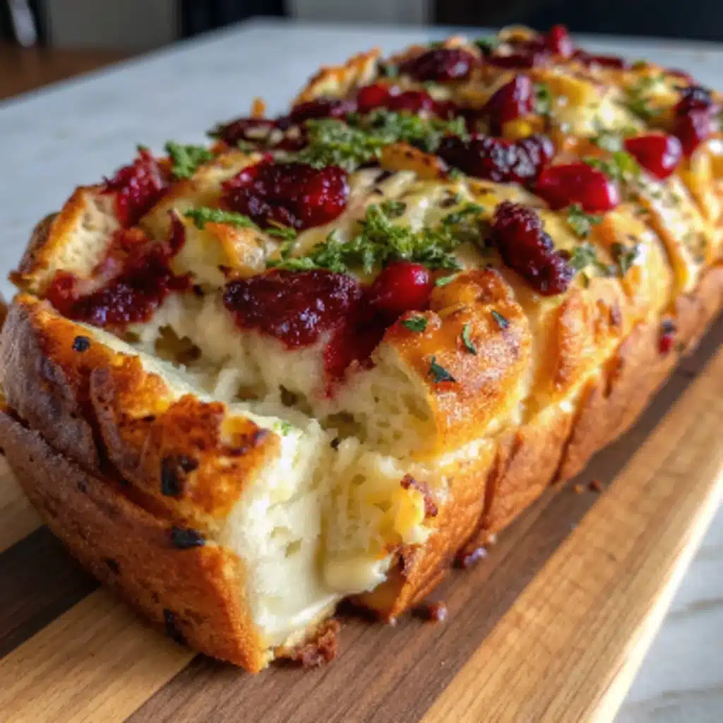 Festive Cranberry Brie Pull Apart Bread