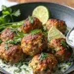 Baked Greek Lentil Meatballs & Tzatziki
