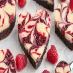 Heart Shaped Raspberry Cheesecake Brownies