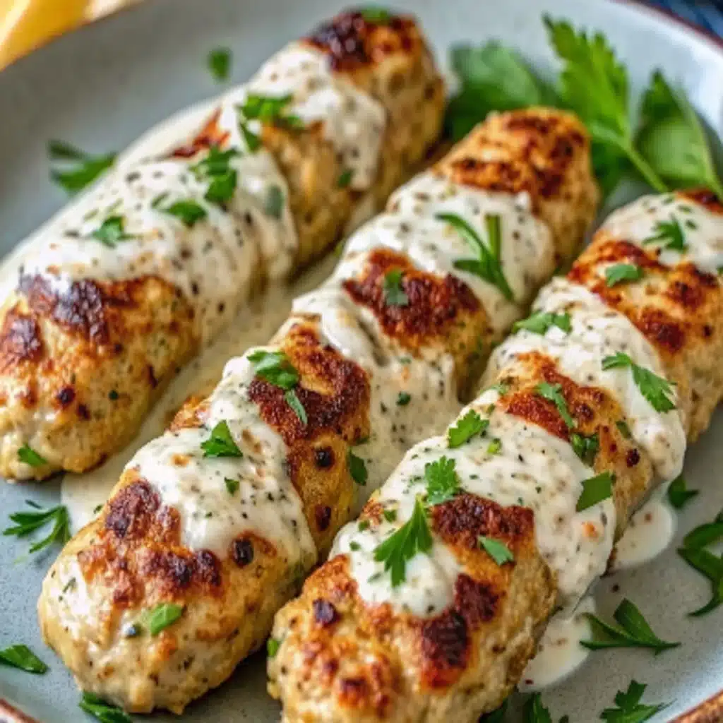 Irresistible Chicken Kofta with Creamy Garlic Yogurt Sauce