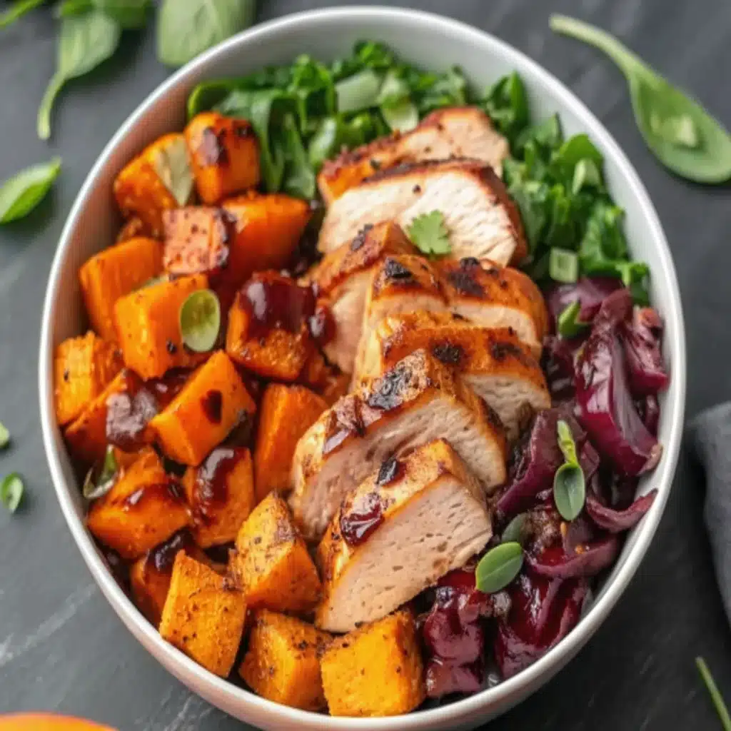 BBQ Chicken & Roasted Sweet Potato Bowls
