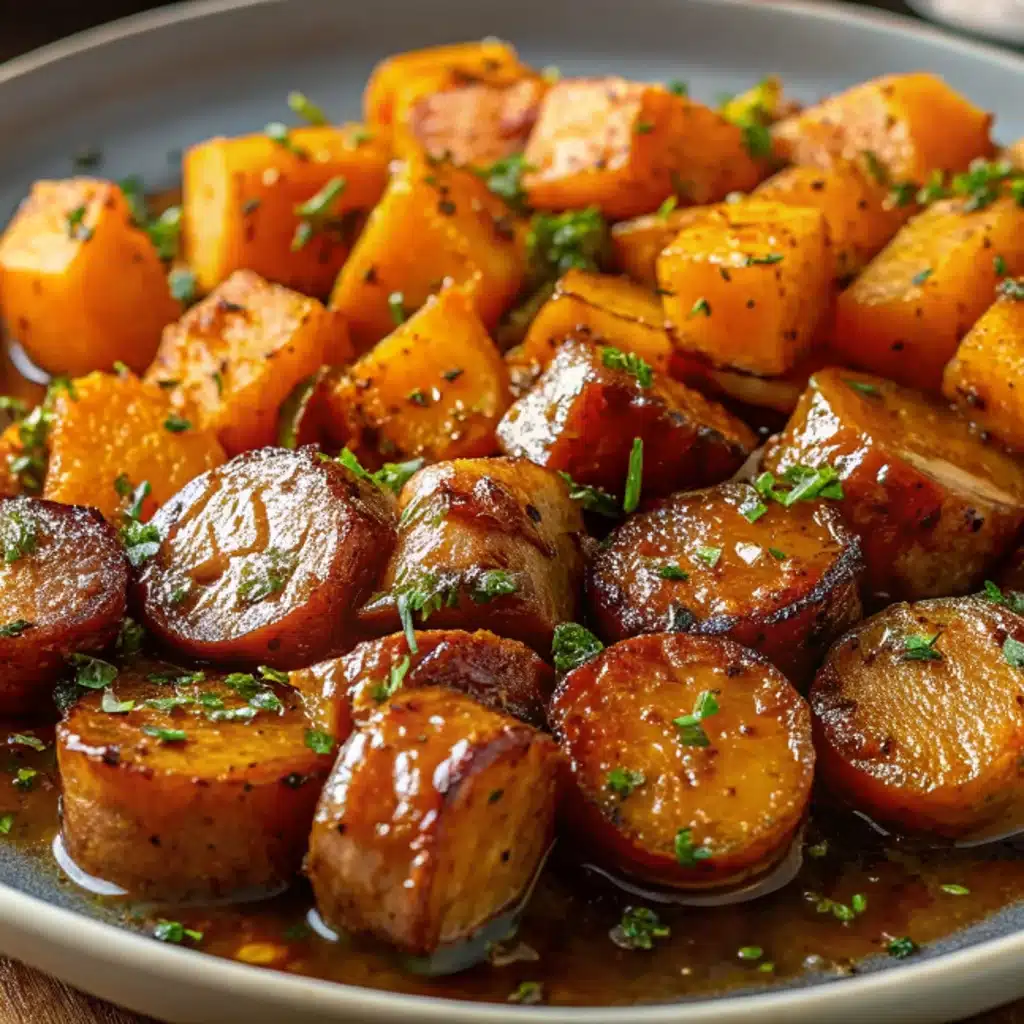Honey Garlic Sausage & Sweet Potatoes