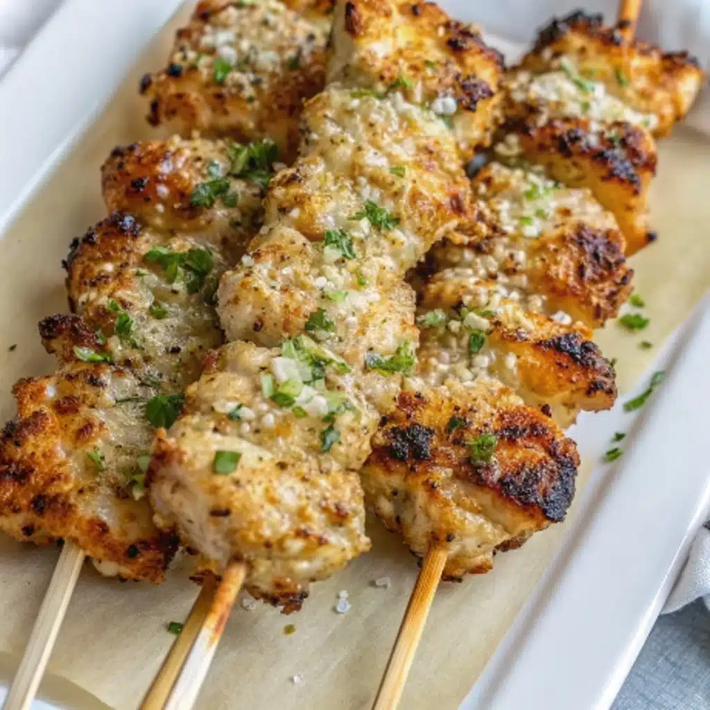 Ranch Garlic Parmesan Chicken Skewers