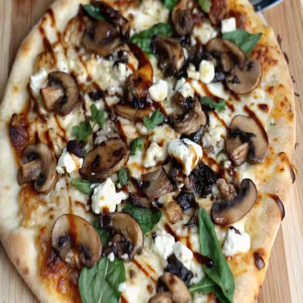 Balsamic Mushroom & Goat Cheese Pizza Balsamic Mushroom & Goat Cheese Pizza Balsamic Mushroom & Goat Cheese Pizza