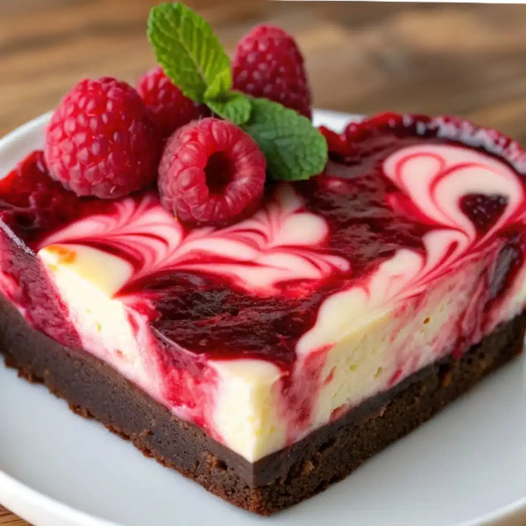 Heart Shaped Raspberry Cheesecake Brownies