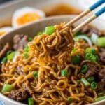 Slow Cooker Beef Ramen Noodles slow cooker beef ramen noodles featured