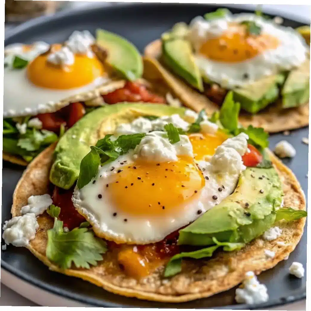 Breakfast Tostadas with Eggs Avocado