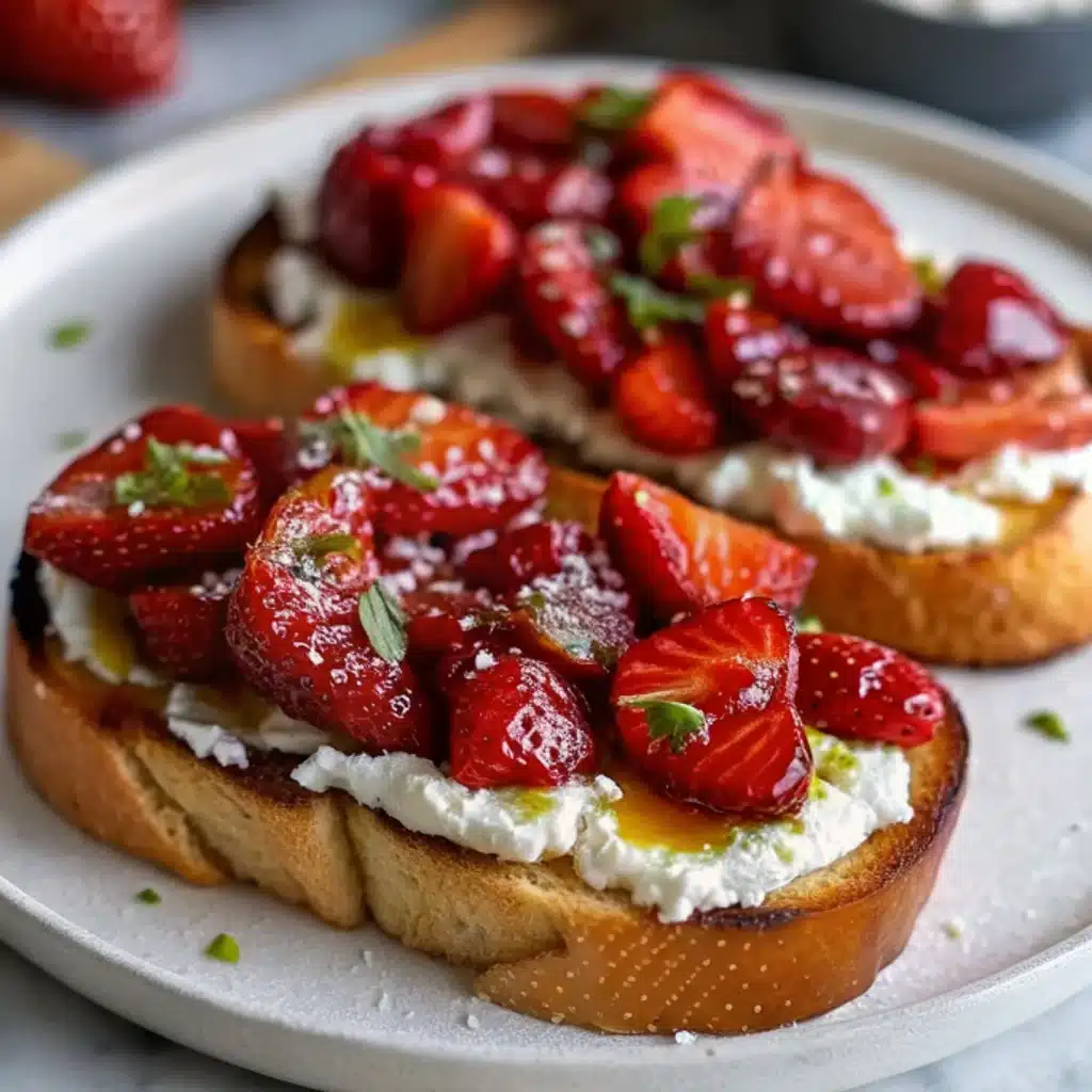 Roasted Strawberry Whipped Ricotta Toast