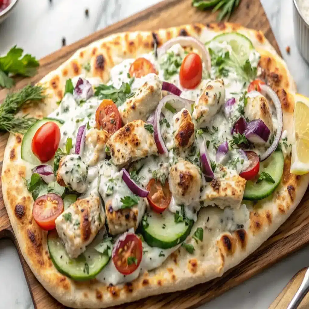 Greek Chicken Flatbread