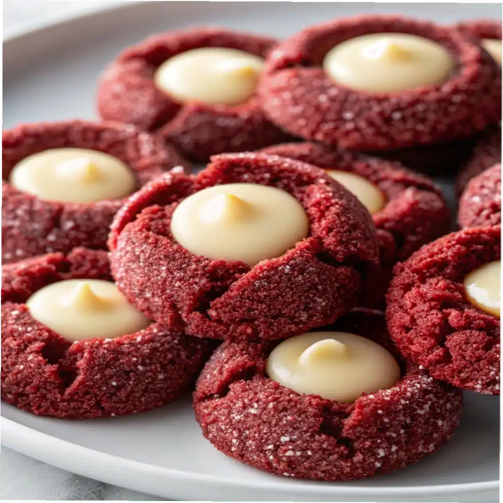 Red Velvet Cream Cheese Thumbprint Cookies