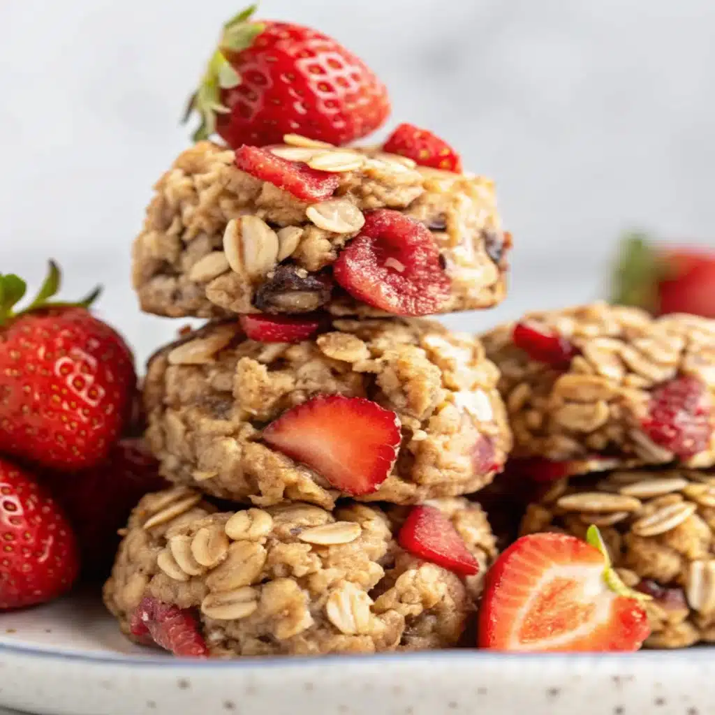 Strawberry Oatmeal breakfast Cookies