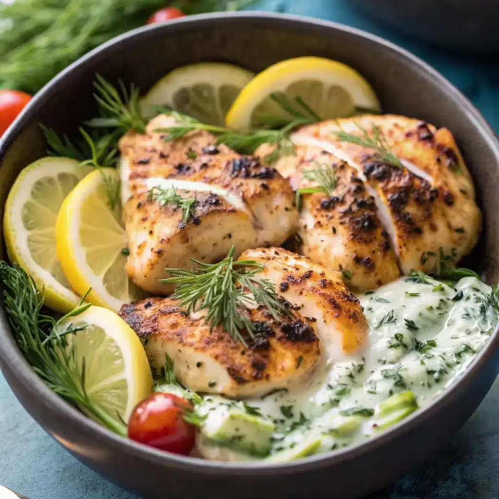 Mediterranean-Inspired Lemon-Dill Chicken Bowls