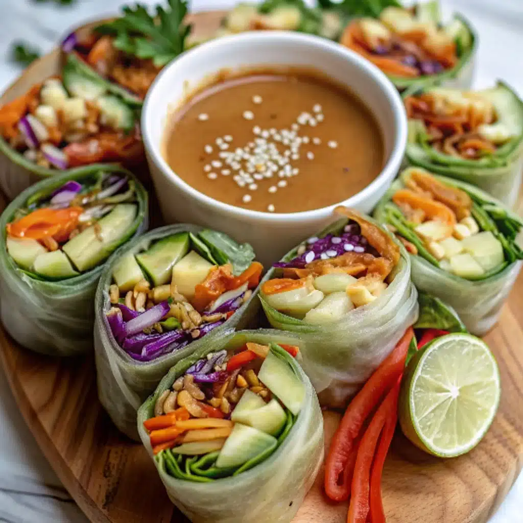 VEGETABLE SPRING ROLLS WITH PEANUT SAUCE