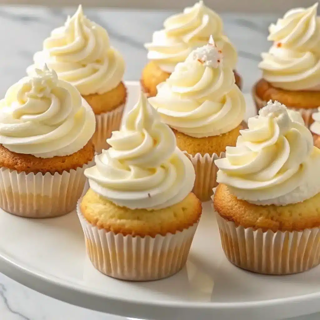 Vanilla Cupcakes with Sweet Buttercream Frosting