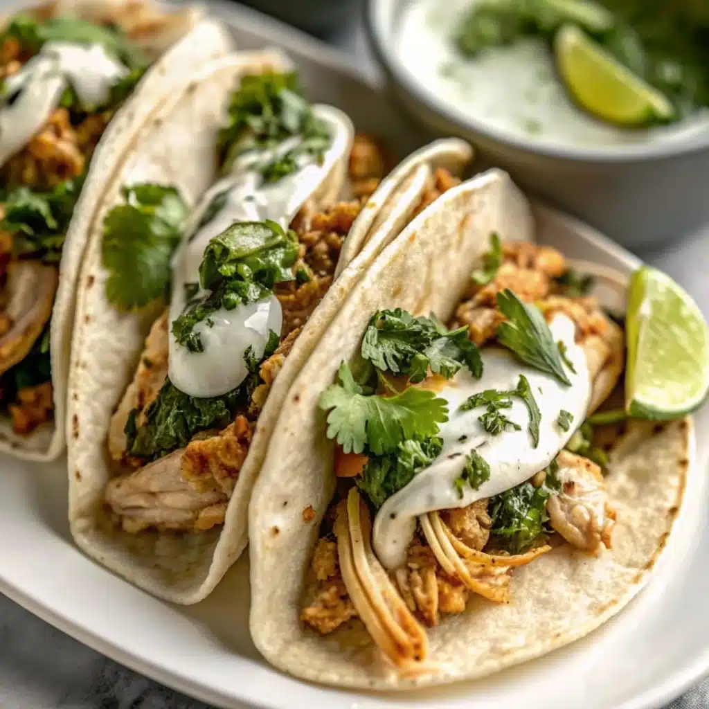 Shredded Chicken Tacos With Chimichurri