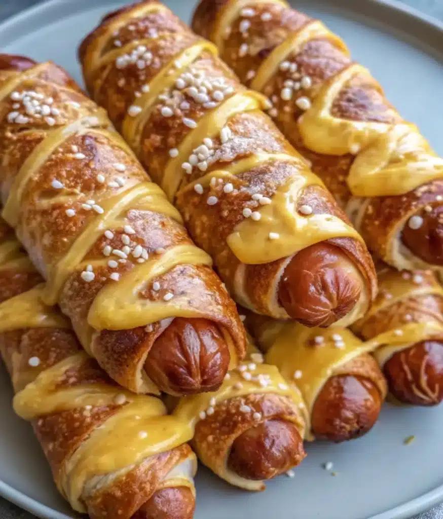 Soft Cheesy Pretzel Dogs