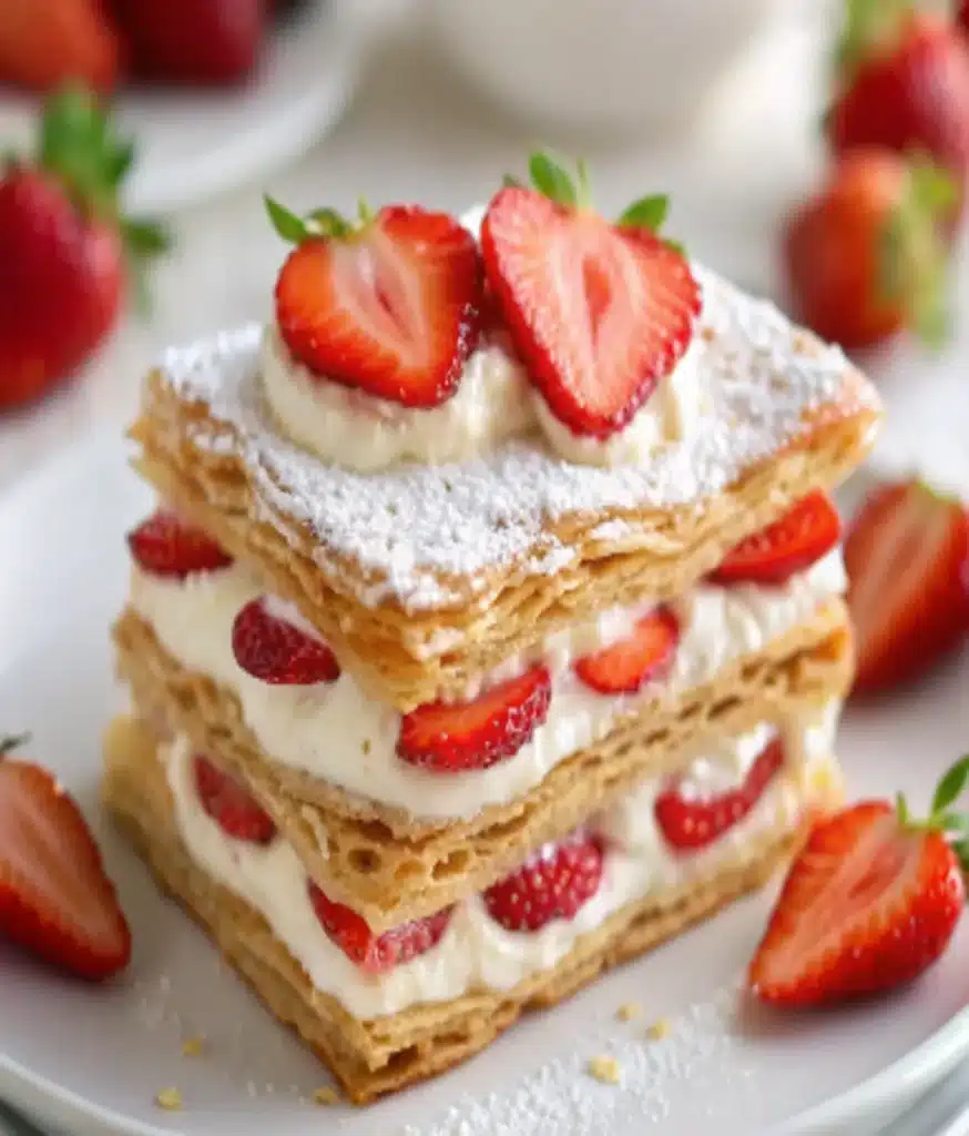 strawberry mille-feuille