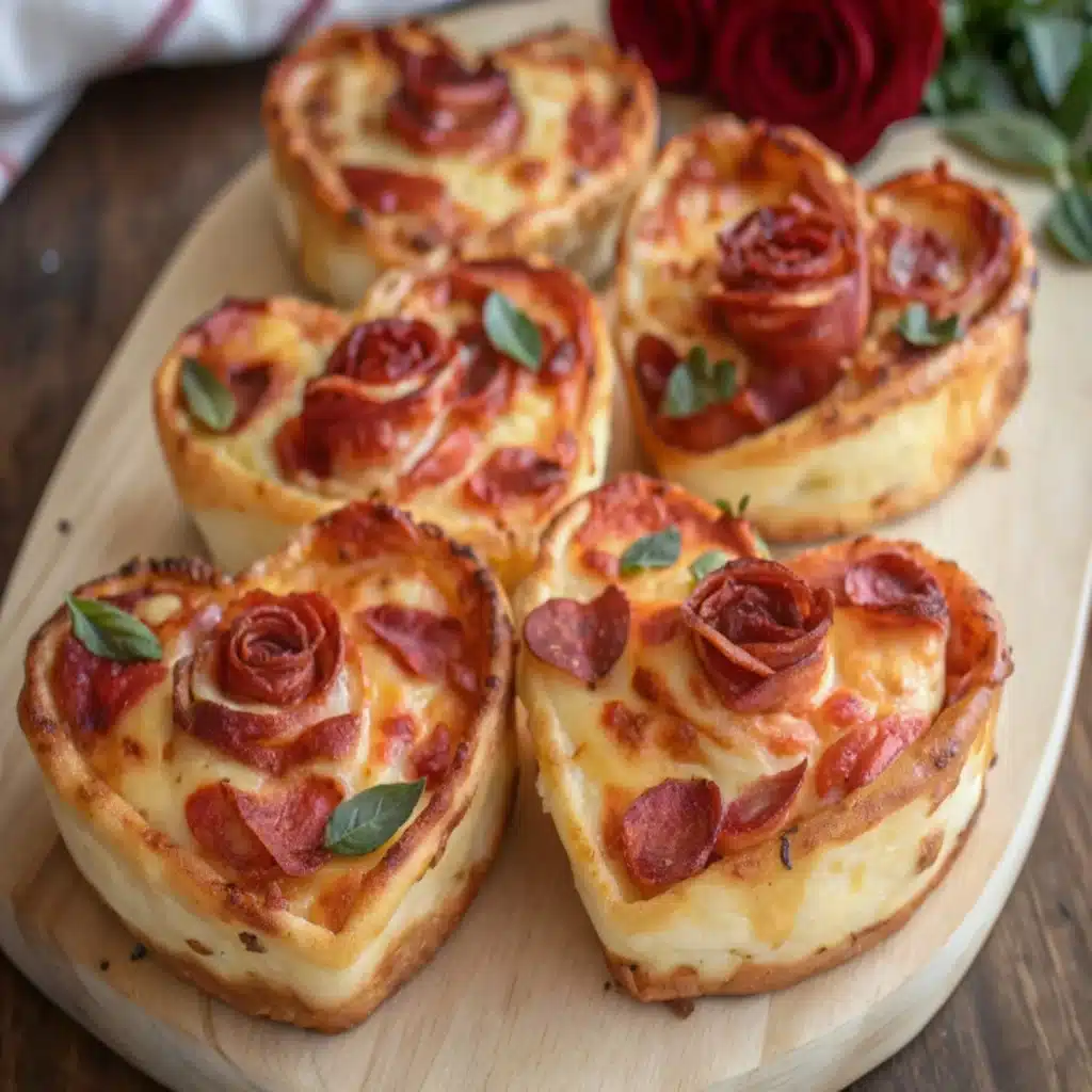 Heart-Shaped Pizza Roses Recipe