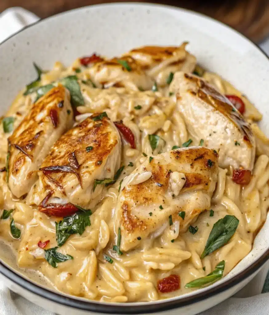 Creamy Tuscan Chicken Orzo