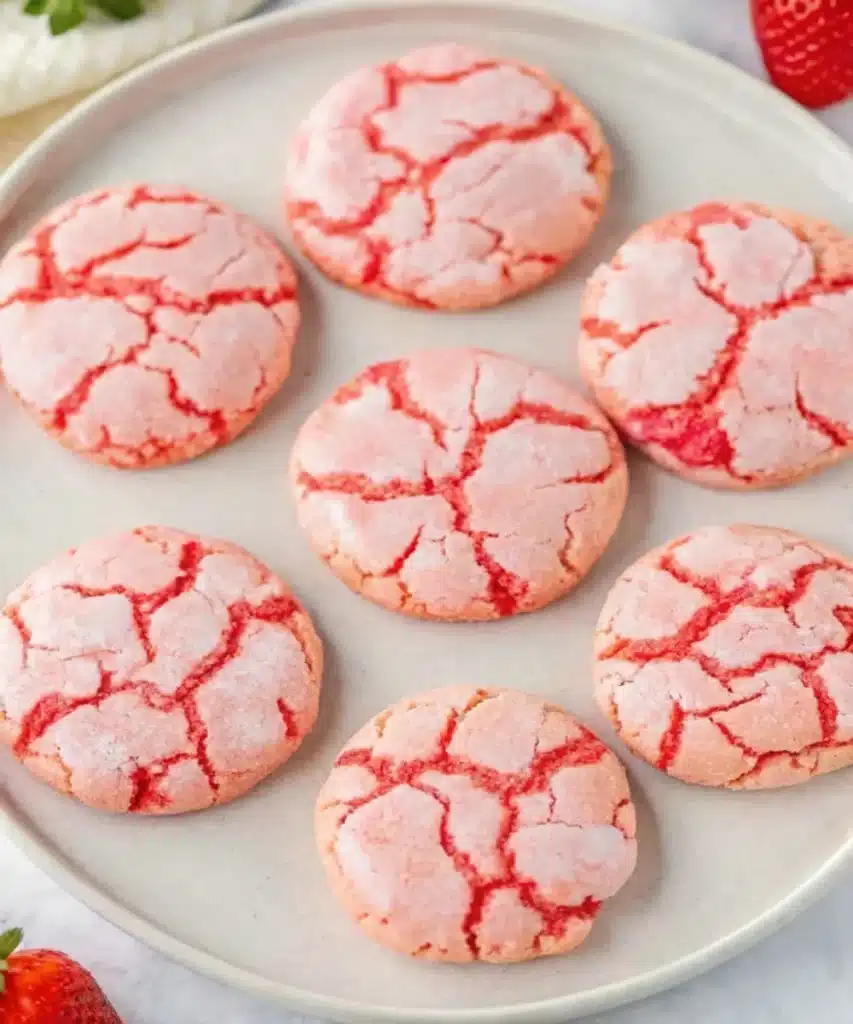 Strawberry Cake Mix Cookies