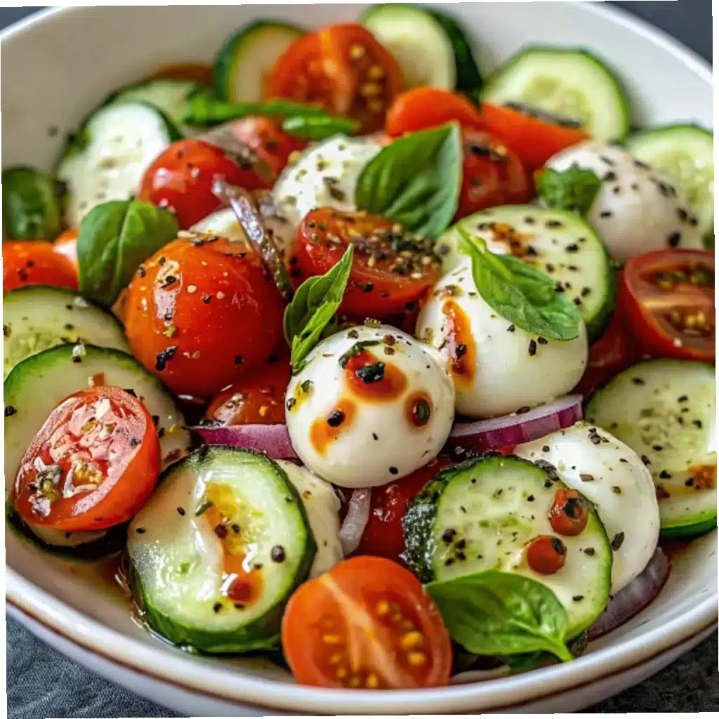 Easy Cucumber Caprese Salad