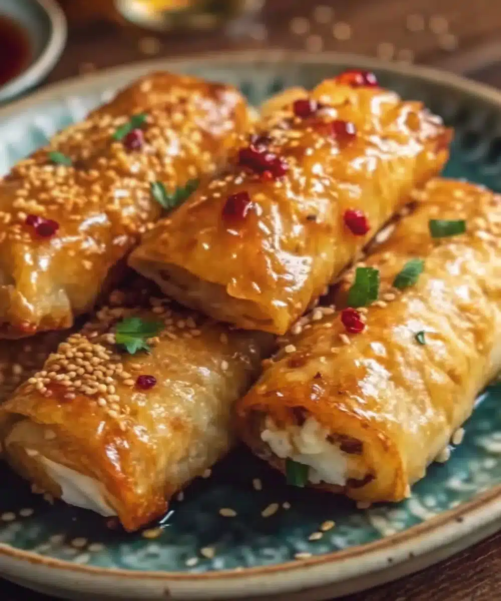 Oven Fried Feta Rolls with Chili Honey Oven Fried Feta Rolls with Chili Honey Oven Fried Feta Rolls with Chili Honey