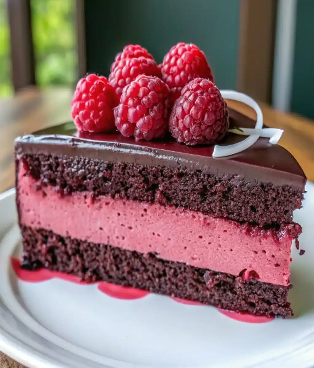 Tasty Chocolate Raspberry Mousse Cake