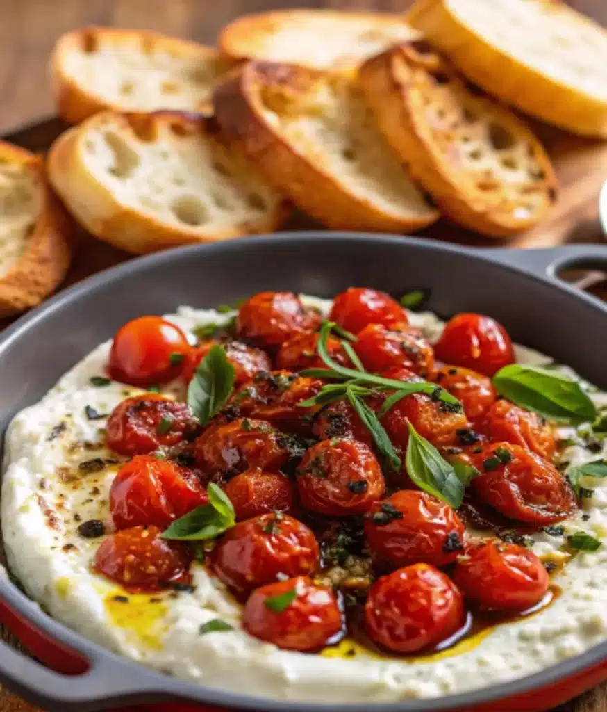 Hot Caprese Dip with Roasted Tomatoes & Burrata Hot Caprese Dip with Roasted Tomatoes & Burrata Hot Caprese Dip with Roasted Tomatoes & Burrata