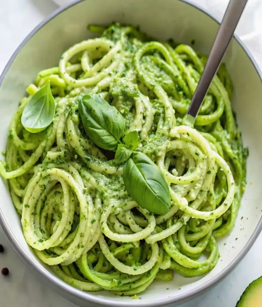 Raw Avocado Pesto Zucchini Noodles
