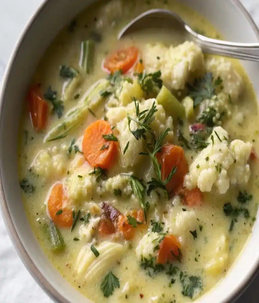 30-Minute Cauliflower Chicken Soup Recipe