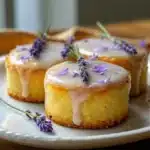 Mini Lemon Cakes With Lavender Glaze