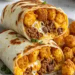 Cheesy Potato Burritos with Crispy Tater Tots