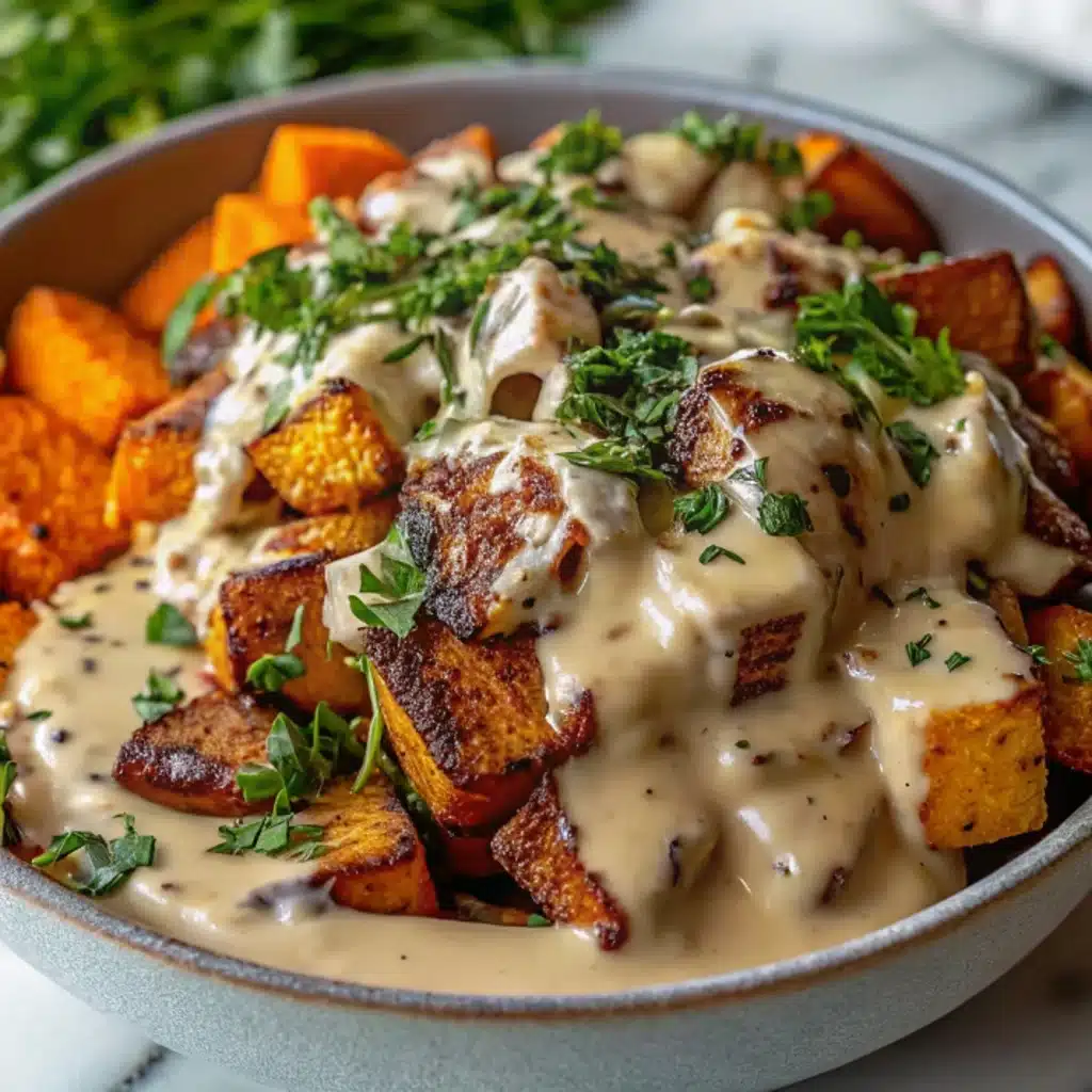 Tasty Maple Dijon Chicken & Sweet Potato Bowls