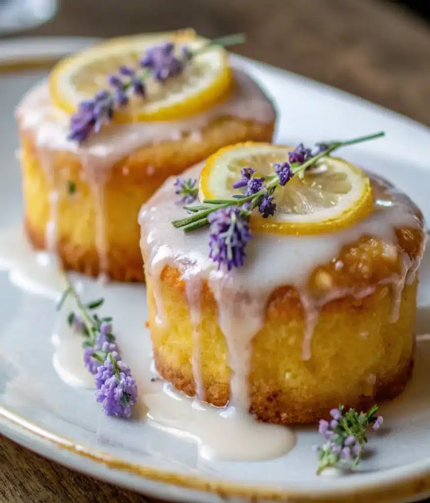 Mini Lemon Cakes With Lavender Glaze