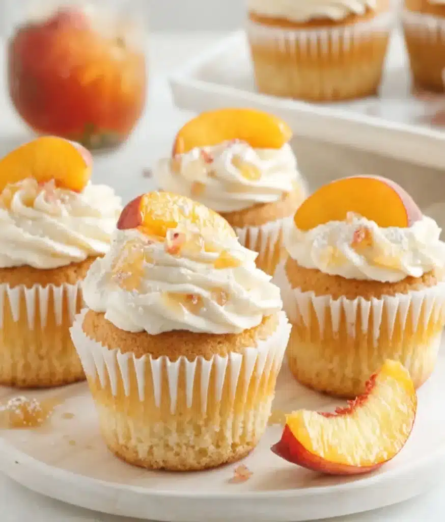 Honey Peach Cream Cheese Cupcakes