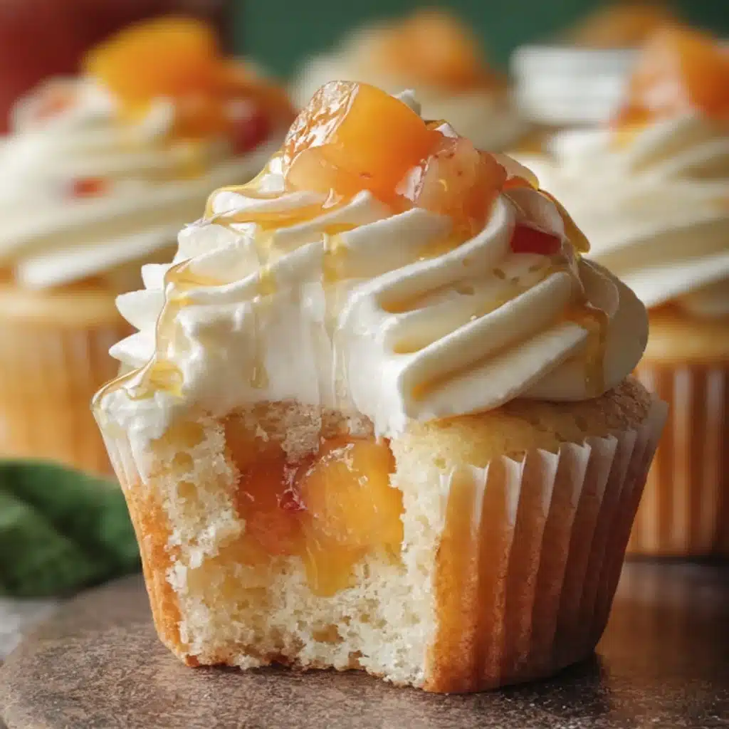 Honey Peach Cream Cheese Cupcakes