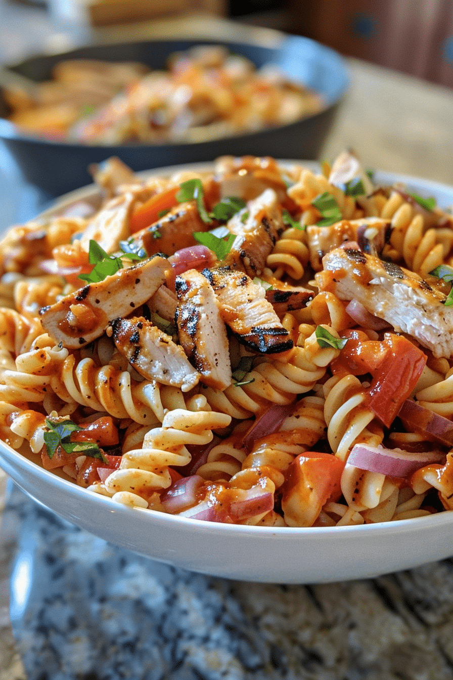 High Protein BBQ Chicken Pasta Salad High Protein BBQ Chicken Pasta Salad High Protein BBQ Chicken Pasta Salad image 1775245046304
